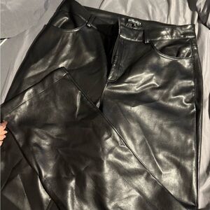 Dynamite Shiny Black Faux Leather Trousers
